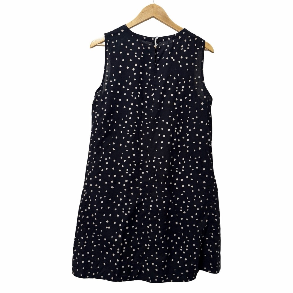 Eileen Fisher Womens Organic Cotton Polka Dot Shift Mini Dress Size LP Black - Picture 2 of 6